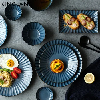 Nordic simplu, dar elegant ceramice set de cină Fambe glazura retro crizantema de masă din ceramică placă de uz casnic fel de mâncare