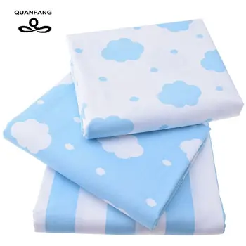 Nori Tipărite Diagonal Tesatura De Bumbac Pentru Cusut, Quilting Cer Albastru Țesut Baby Lenjerie De Pat Pijamale Copii Rochie Fusta Material