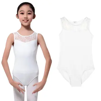 Nou pentru Copii Fete Lycra Dantela Body Dans Tricou cu Spate Deschis de Balet Întinde Body pentru dans