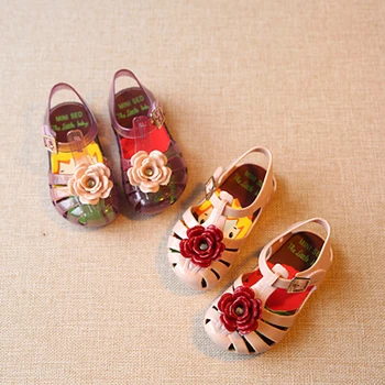 Nou Stil Fata Jeleu de Pantofi pentru Copii Floare Ploaia Simplu de Boot Toddler Copii Moda de Vara pentru Copii Plajă Sandles Printesa Cadou #E