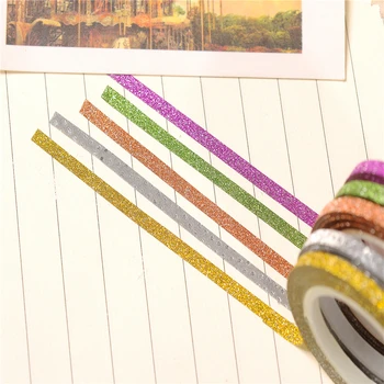 NOUA moda colorate adezive 3mm*5m bandă sclipici