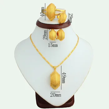 Noul Etiopia Bordajul metalic de culoare de aur de Design de Bijuterii pentru Femei de Moda Set de Bijuterii