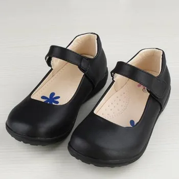 Nouă Primăvară/Toamnă Apartamente de Pantofi de Dans de Fete Printesa Casual Cârlig & Bucla de Piele de Brevet Copii uniformă Școlară pantofi Copii Negru 03