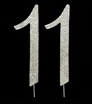 Numărul Tort Fân 0-9 Cristal de Argint Diamante Stras Logodna Nunta Petrecere Decoratiuni Tort toppers Mare