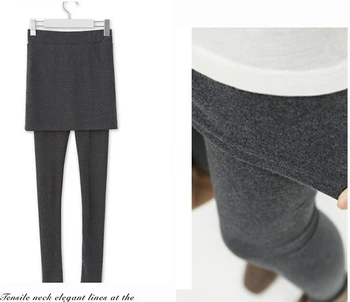 O singură Bucată Fusta Jambiere Pentru Femei de Moda Solid Slim Legging Slab Slab Pantaloni Fuste Gri Negru DD8008