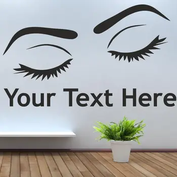 Ochii & Text Perete Fereastra de Artă Autocolant de Păr Salon de Frumusețe lac gelish ceara Decalcomanii de Perete Amovibil Home Decor Mural ZA297