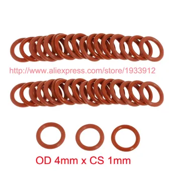 OD 4mm x CS 1mm silicon rosu o inel o inel oring de etansare din cauciuc