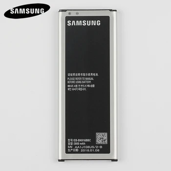 Original, Baterie EB-BN916BBC Pentru Samsung GALAXY NOTE4 N9100 N9108V N9106W Nota 4 Originale Acumulator de schimb NFC 3000mAh