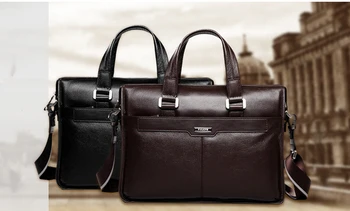 P. KUONE umăr geanta barbati casual piele naturala de Afaceri geanta servieta, pentru 14 sau 15.6 inch laptop Messenger bag