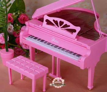 Papusi accesorii mobilier nou roz simulare pian pentru barbie papusa jucărie diy seturi de joc pentru copii fete ziua de nastere cadouri