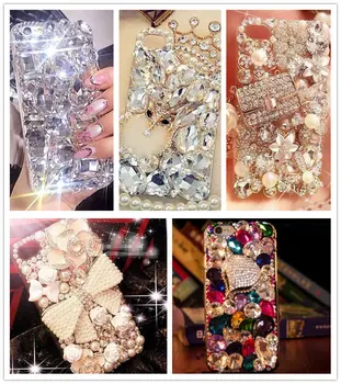 Pentru cazul iphone 5s 3D Bling Stras de Cristal Diamante Caz Acoperă Pentru Apple iPhone 7 /7Plus/ 6S/6S Plus/ 5S/se/5C/4s capac