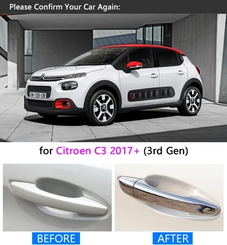 Pentru Citroen C3 2017 2018 Lux Mâner Cromat Capac Ornamental Set C3 MK3 Accesorii Auto, Autocolant Auto Styling