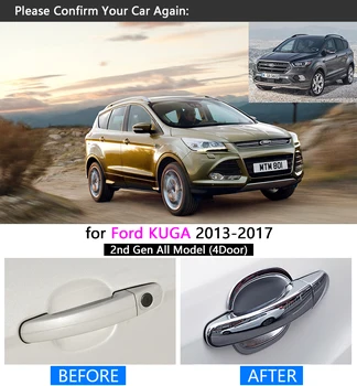 Pentru Ford KUGA 2013-2017 MK2 Lux Mâner Cromat Capac Ornamental Set de 4Door 2016 Accesorii Auto Stickere Auto Styling