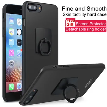 Pentru Iphone 8 cazul Iphone 8 plus Caz 8plus Imak cowboy cazuri cu ecran protector sta Capacul din Spate Deget Inelul Suportul Kickstand