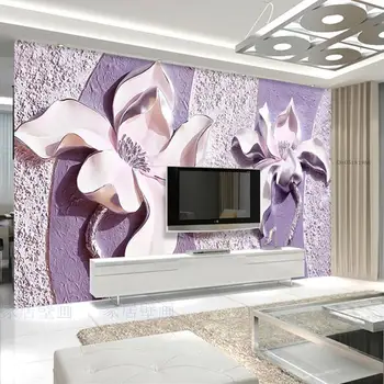 Personalizat murale 3d Violet relief orhidee TV Dormitor living Fundal pictura murala de perete cafe tapet