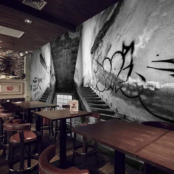 Personalizate 3d murale 3D de ciment cenușă de vânt industrial graffiti tapet retro nostalgic mare, cafe bar, KTV tapet mural