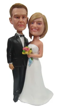 Personalizate, cap de papusa cuplu de nunta, cadou de nunta de decorare poli-rășină Papusa papusa Personalizate