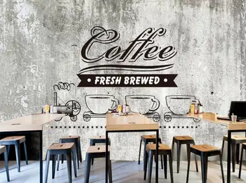 Personalizate magazin de produse alimentare tapet,ciment Vechi perete de cafea,3D retro picturi murale pentru cafenea, restaurant, hotel de fundal de perete tapet PVC
