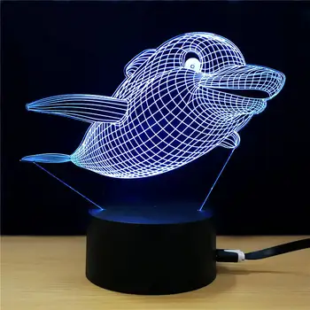 Pește, Delfini Viața Marină Neon Acrilice LED Lumină Semn de Bar Pub Cafenea Desktop Decor Camera Copilului Placa Panouri