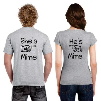 Pkorli Bărbați Femei Cuplu Tricou E Al Meu E Al Meu Înapoi Print T-Shirt Hipster Bumbac Cu Maneci Scurte Cuplu Tricou Pentru Iubitorii De