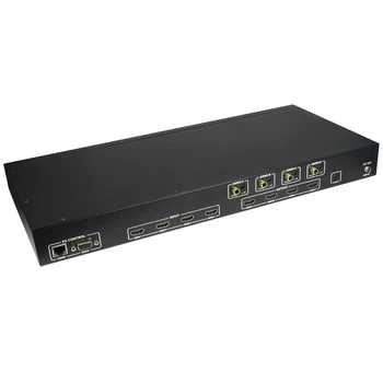 Playvision 4K HDMI matrix Switcher 4X4 18G 4:4:4 HDMI 2.0 HDCP 2.2 3D IR EDID RS232