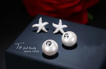 Plin De Zirconiu Cristal FishStar Stud Cercei Cu Perla De Argint 925 Cercei Stud Pentru Femei Bijuterii Pendientes Brinco