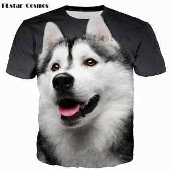 PLstar Cosmos Design de tricou Barbati câine Husky 3D Print t-shirt de animale tricouri casual tricou unisex tricouri tricouri topuri Plus dimensiune 5XL