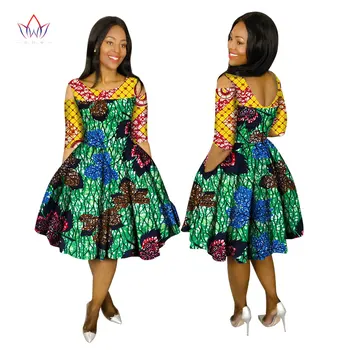 Plus Dimensiune Rochii de vară 2018 Femei de Moda Rochie de 6XL Vestidos De Festa Longo O-Gât pânză africa de imprimare îmbrăcăminte 6xl BRW WY1503