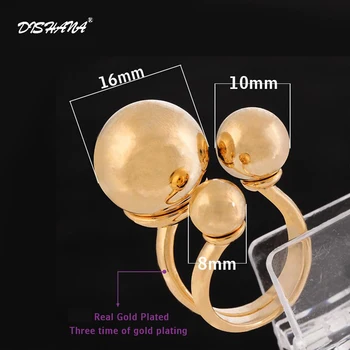 Podoabe Designer 3pcs Minge bijuterii aur -culoare Cluster cu Stras să Deschidă Mare Minge disco Cocktail Inele pentru Femei(KA0135)