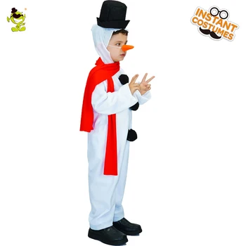 Popular Băiat de Zăpadă Costum de Crăciun Cu eșarfă Roșie Decor Rochie Fancy jocul de Rol Costume Imbracaminte Pentru Petrecerea de Carnaval