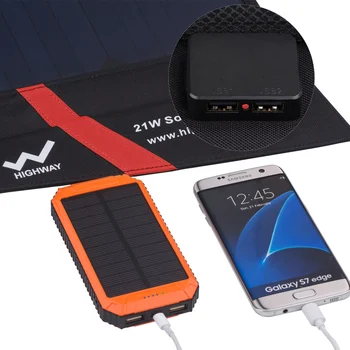 PowerGreen Pliabil Panou Solar Încărcător 21W SUNPOWER Energie Solară Packback Geanta pentru Samsung pentru Iphone pentru Telefon