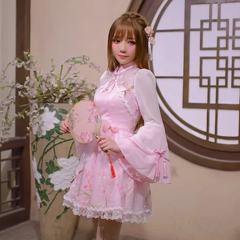 Printesa dulce lolita rochie Candy ploaie original 2016 nou vânt de primăvară a modificat tifon rochie de șifon, cheongsam C16AB6014