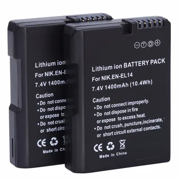 Probty 2 buc EN-EL14 EN EL14 ENEL14 Camera Baterie pentru NIKON COOLPIX P7000 D3100 D5100 D5200 P7700 P7100 D320