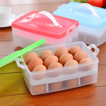 Produse Creative ou cutie poate ține 24buc ouă portabil dublu de ouă de plastic cutie de depozitare mai clare