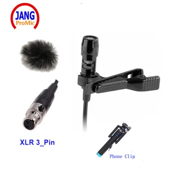 Profesionale Rever Condensator Microfon Lavaliera Microfone pentru AKG Samson Transmițător Wireless Mini XLR 3Pin Mikrofon Telefon Clip