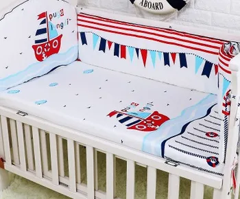 Promovare! 5PCS lenjerie de pat pentru copii baby girl pentru copii set de lenjerie de pat cuna jogo de cama ,includ:(bare de protectie+foaie)