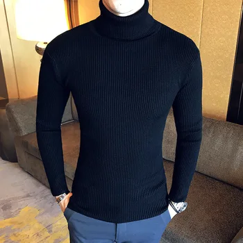 PULOVER barbati MENS haina de iarna de culoare de înaltă gât pulover