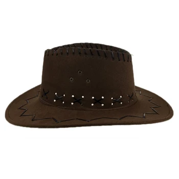 Pălării de Cowboy pentru Copii cu Domeniile Sombrero Mujer de Vest Americani Sombrero Vaquero Faux Suede Triple Siruri de caractere YY17164