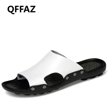 QFFAZ 2018 Pantofi de Vara pentru Bărbați Papuci de Plajă, Sandale Moda Barbati Sandale din Piele Pantofi Casual Sapatos masculino de Dimensiuni Mari 38-48