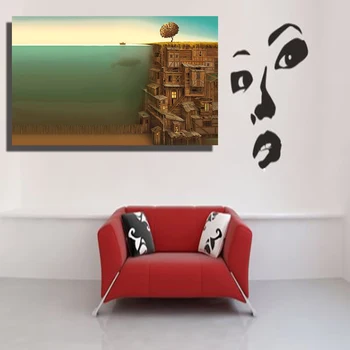 QKART Copaci Lemn de Pește Suprarealism opera de Arta Subacvatica Pictura in Ulei pe Panza de Imprimare Imagini de Perete pentru Camera de zi postere si printuri