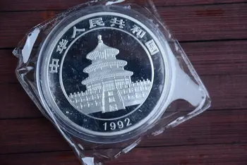 Rare 999 Shanghai Menta 5oz Silver Coin,Panda,1992,transport gratuit