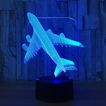 Rece Jucărie avioane 3D avion de război model de creație lumina de noapte touch avion lampă de birou LED-uri iluzie lampă lampă de noptieră gratuit picătură navă