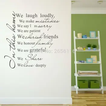 Reguli De Familie În Casa Asta Am Râs Cu Voce Tare Citate De Wall Decal Familie Dragoste Proverbe Autocolante Detașabil Vinil Murală