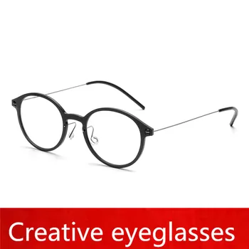 Retro de înaltă calitate fără șuruburi rama de ochelari pentru femei/bărbați de Lumina Suplimentare Oliver miopie, lentile Oculos de grau cu originalul caz