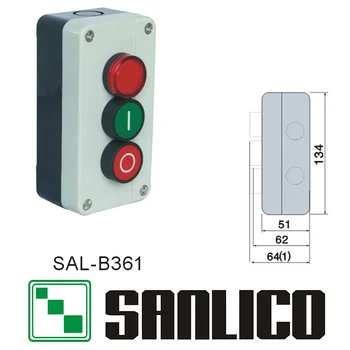 Rezistent la apa cutie de control buton comuta stația de SAL(LA68H XAL)-B361 1 roșie lumina pilot și 2 buton