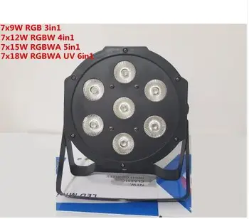 RGBW RGBWA 7x18W LED Plat SlimPar RGBWA Lumina UV 6in1 CONDUS DJ Spălare de Lumină Etapă dmx lumina lămpii controler dmx 6/10 channes