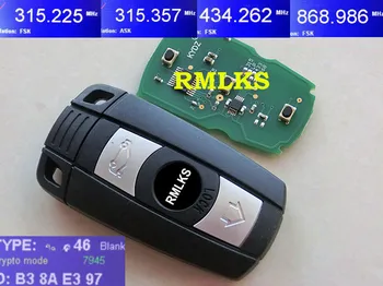 RMLKS 3 Buton de la Distanță Cheie de Masina se Potrivesc Pentru Smart Card 315Mhz 433Mhz 868Mhz PCF7945 Chip Netăiat HU92 Lama CAS1 CAS2 CAS3 Sistem