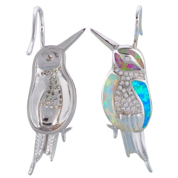 ROLILASON Trendy Fierbinte Vinde Alb&Albastru&Rosu Opal Cercei lungi din Argint Moda Bijuterii Opal OE636 pentru Femei