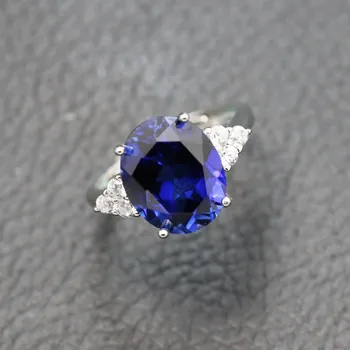 Romantic bijuterii inel de coadă redimensionabilă S925 argint oval albastru stone inele penis Setare femei