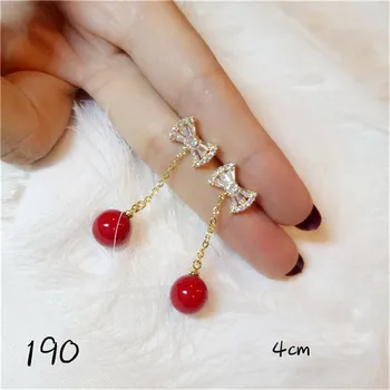 Roșu Perle De Apă Dulce Picătură Cercei Pentru Femeile Aretes Vintage Bijoux Mireasa S925 Argint Bijuterii Cel Mai Bun Cadou De Crăciun